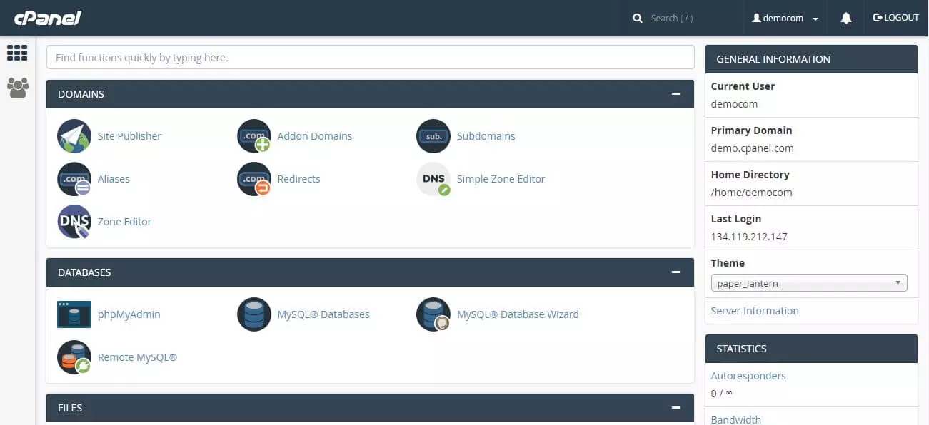 Painel Host de Sites